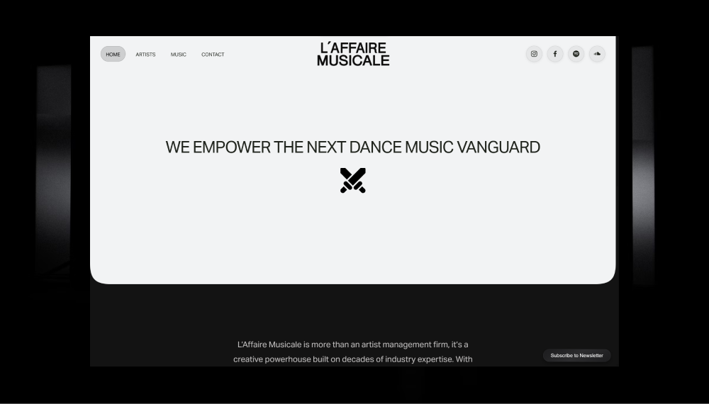 website preview for L' Affaire Musicale